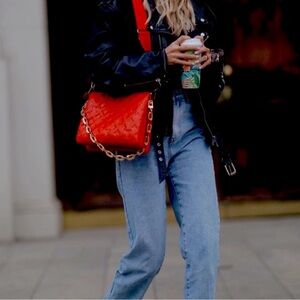 Authentic new rouge coussin rare lamb skin Louis Vuitton purse, limited edition